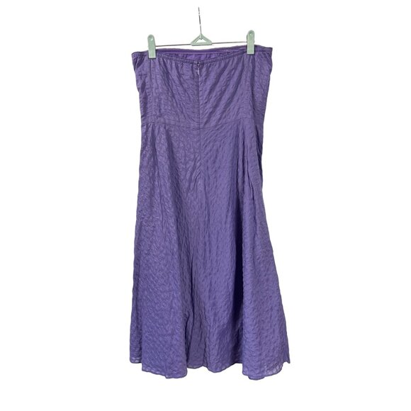 J.Crew Lorelei Strapless Purple Textured Fit & Flare Dress 10 Lined Midi Womens - Picture 2 of 5